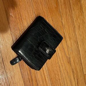 Brighton Black Crocodile Embossed Wallet